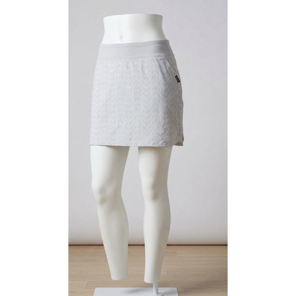 Patagonia Women's Skort Medium Gray Beige Hiking Skirt Built In Shorts Pockets